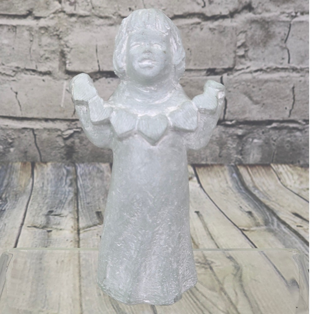 Isabel Bloom‎ Linnah Angel Figurine 2000 Green Heart Collar Love USA Stone Decor
